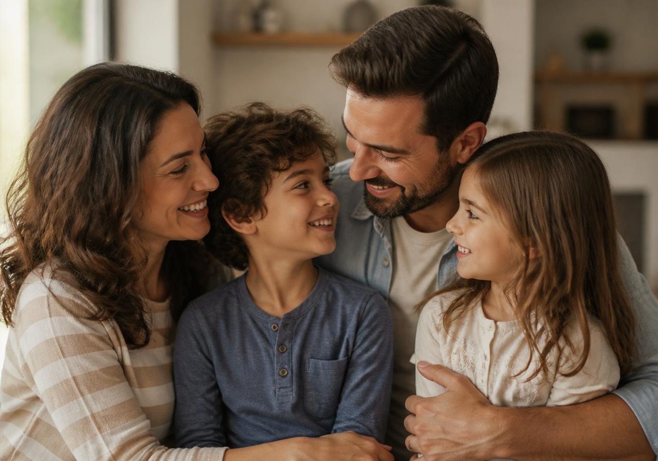 A family at home